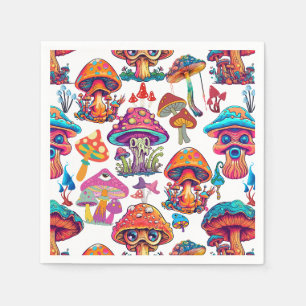 Psychedelic Mushroom Pattern 3D Serviette