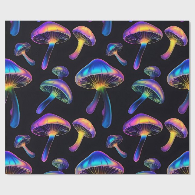 Psychedelic Mushroom Wrapping Paper Geschenkpapier (Flach)