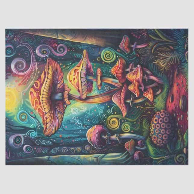 Psychedelic Mushrooms Decoupage Seidenpapier (Vorderseite)