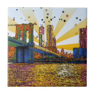 Psychedelic New York City: Brooklyn Bridge, WTC #1 Fliese