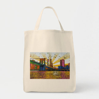 Psychedelic New York City: Brooklyn Bridge, WTC #1 Tragetasche