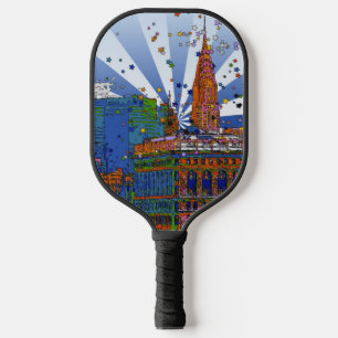 Psychedelic NYC: Chrysler, Flatiron #1 Pickleball Schläger