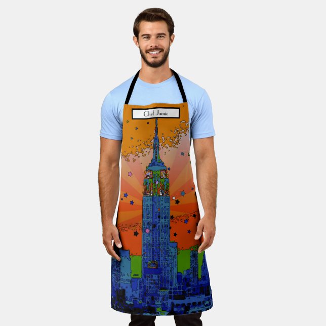 Psychedelic NYC: Emp St Gebäude #3 Schürze (Getragen)