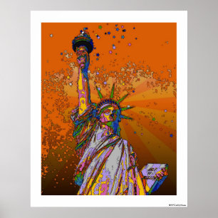 Psychedelic NYC: Freiheitsstatue 001 Poster
