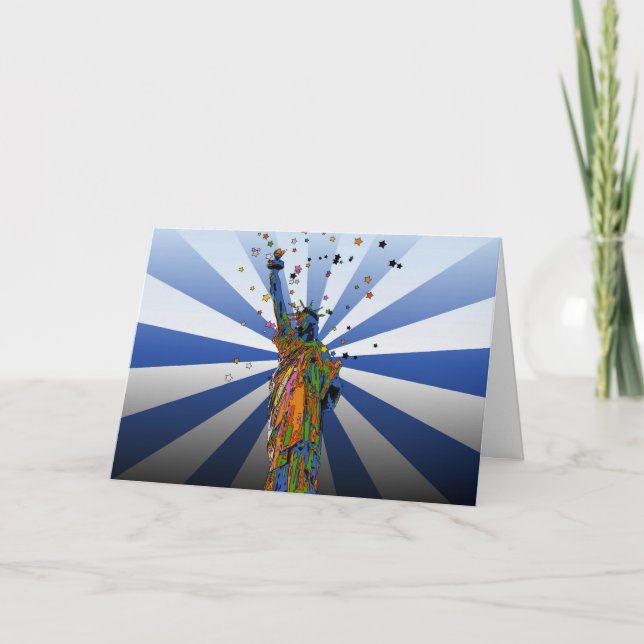 Psychedelic NYC: Freiheitsstatue #2 Karte (Vorderseite)