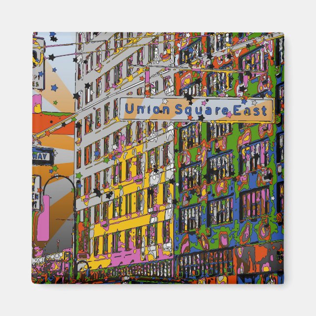 Psychedelic NYC: Gewerkschaft Square Gebäude, St S Magnet (Vorne)