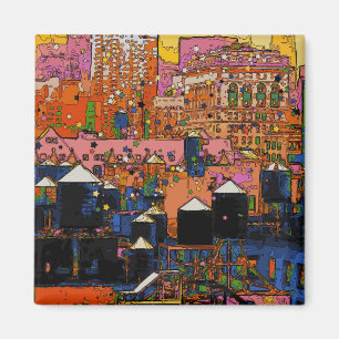 Psychedelic NYC: NYC-Wassertürme im Winter #9 Magnet