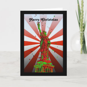 Psychedelic NYC: Statue of Liberty Christmas #2 Feiertagskarte
