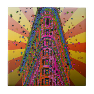 Psychedelic NYC - Top of the Flatiron Gebäude A2 Fliese