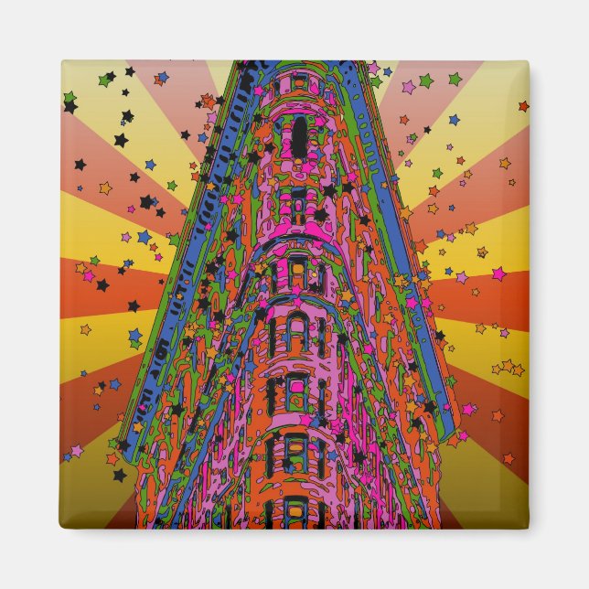 Psychedelic NYC - Top of the Flatiron Gebäude A2 Magnet (Vorne)