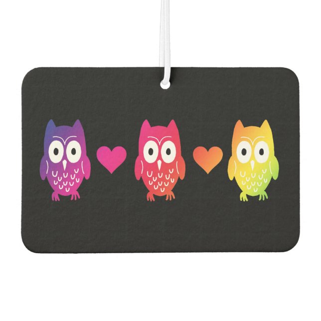 Psychedelic Owls and HearAir Freshener Autolufterfrischer (Vorderseite)
