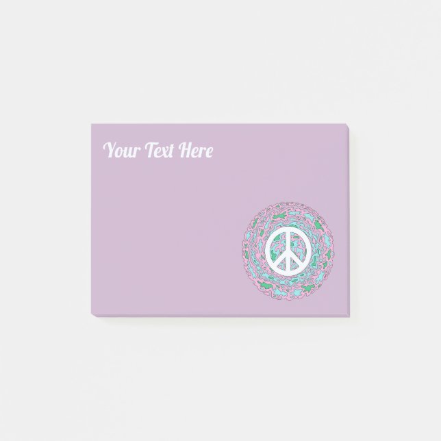 Psychedelic Peace Post-it Notes Klebezettel (Vorderseite)