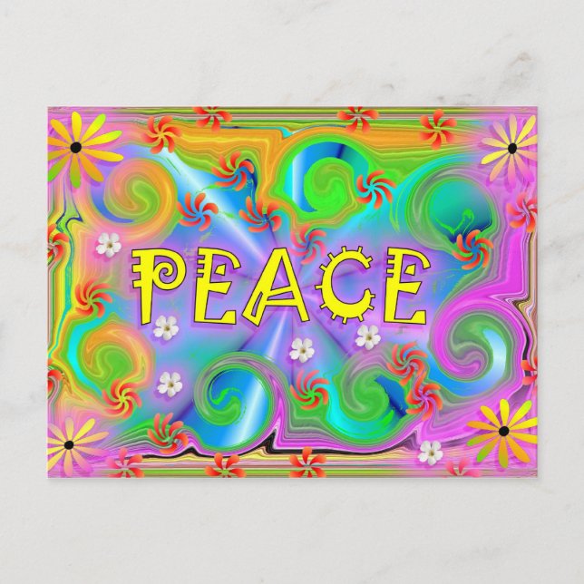 Psychedelic Peace Postcard Postkarte (Vorderseite)