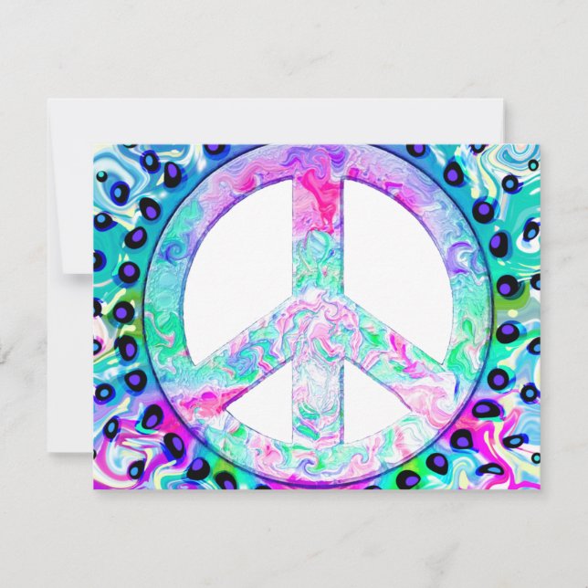 Psychedelic Peace Sign Abstrakt (Vorderseite)