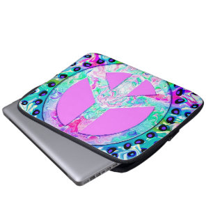 Psychedelic Peace Sign Abstrakt Laptopschutzhülle
