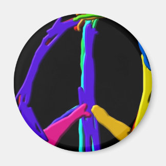 Psychedelic Peace Sign Magnet