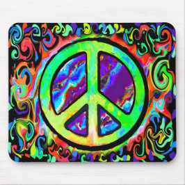 Psychedelic Peace Sign Mousepad