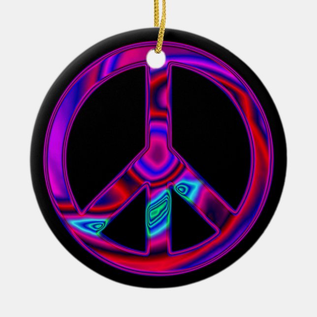 Psychedelic Peace Sign Ornament (Vorne)
