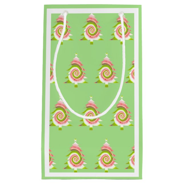 Psychedelic Pine Pattern Geschenktasche Kleine Geschenktüte (Vorderseite)