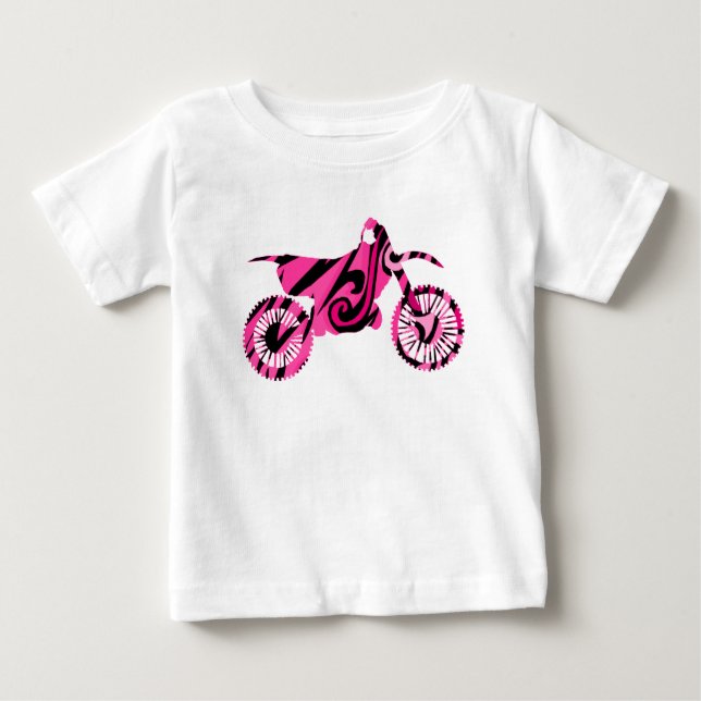 Psychedelic Pink Dirt Bike Baby T-shirt (Vorderseite)