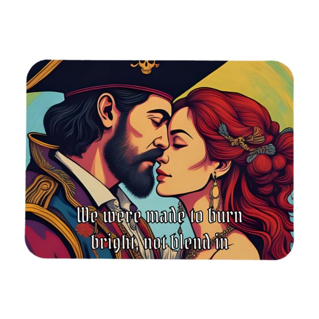 Psychedelic Pirate Couple  – Bold Romance Magnet (Horizontal)