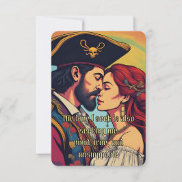 Psychedelic Pirate Finding Liebe Affirmation Card RSVP Karte
