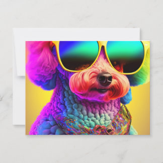 Psychedelic Poodle Postkarte