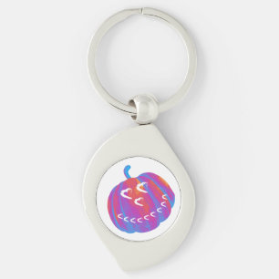 Psychedelic Pumpkin Heart Key Chain Schlüsselanhänger
