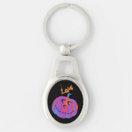 Psychedelic Pumpkin Heart Key Chain Schlüsselanhänger