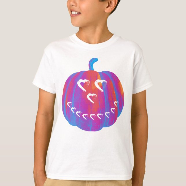 Psychedelic Pumpkin Heart T - Shirt (Vorderseite)