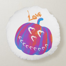 Psychedelic Pumpkin Herz Rundkissen Rundes Kissen