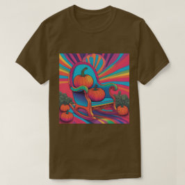 Psychedelic Pumpkins Chair Brown T - Shirt