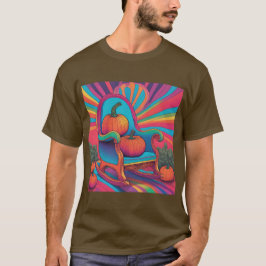 Psychedelic Pumpkins Chair Brown T - Shirt