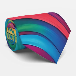 Psychedelic Rainbow Abstrakt Neck Tie Krawatte