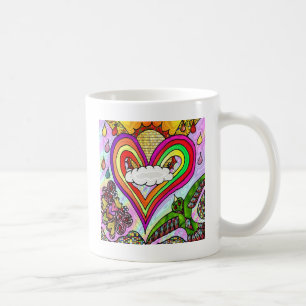 Psychedelic Rainbow Heart Art Print Kaffeetasse