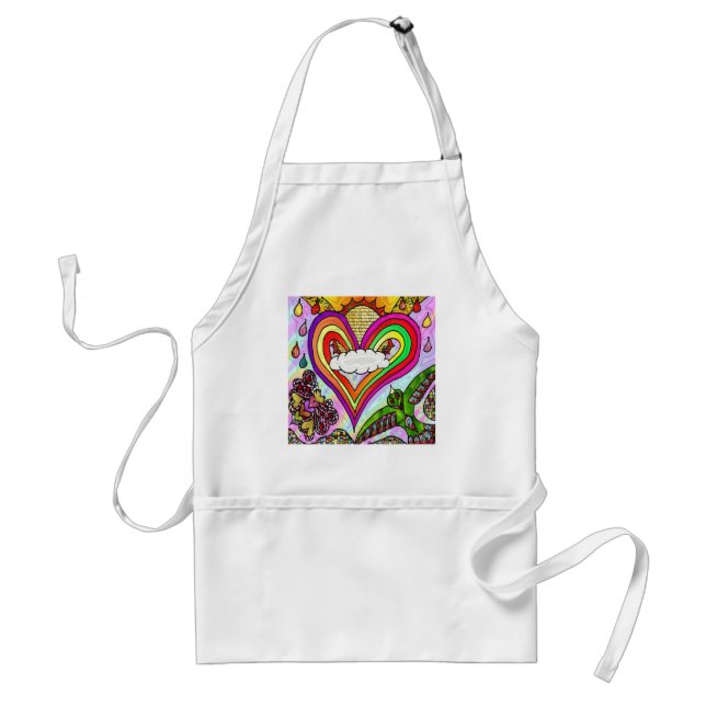 Psychedelic Rainbow Heart Art Print Schürze (Vorne)