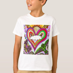 Psychedelic Rainbow Heart Art Print T-Shirt