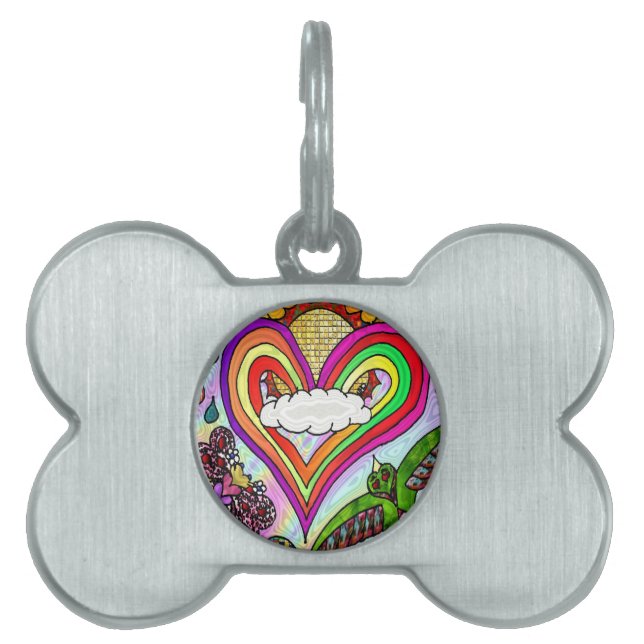 Psychedelic Rainbow Heart Art Print Tiermarke (Vorderseite)