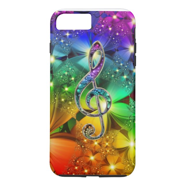 Psychedelic Rainbow Music Clef iPhone 7 Fall Case-Mate iPhone Hülle (Rückseite)