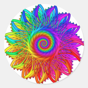 Psychedelic Rainbow Spiral Sticker