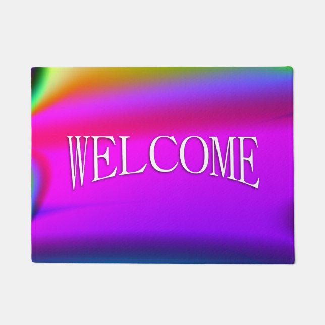 Psychedelic Rainbow Willkommen Fußmatte (Vorderseite)