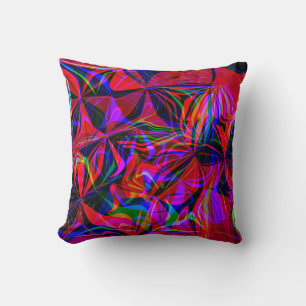 Psychedelic Red Mix Abstrakt Colorful Kissen