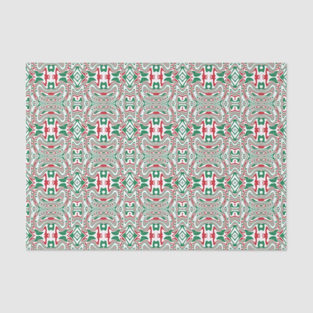 Psychedelic Retro Bold Groovy Weihnachtsmuster Seidenpapier (Vorderseite)