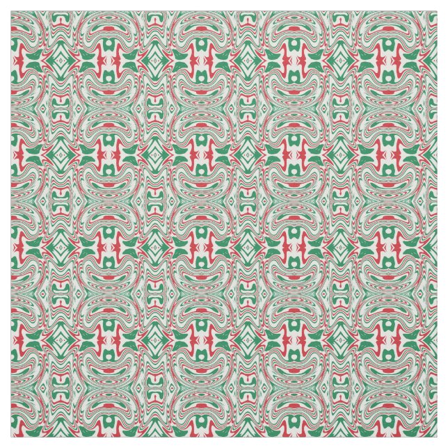 Psychedelic Retro Bold Groovy Weihnachtsmuster Stoff (Muster)