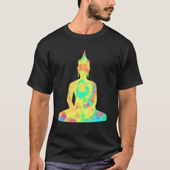 Psychedelic Retro Hippie Buddha Dharma T-Shirt (Vorderseite)