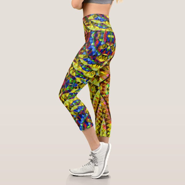 Psychedelic RoboTrance Capri Leggings (Links)