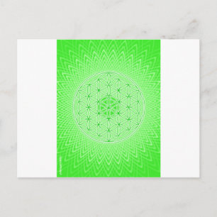 Psychedelic Sacred Geometry Heart Chakra Design Postkarte