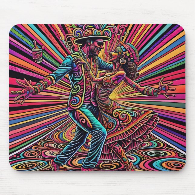 Psychedelic Salsa Tango Tanzkunst Mousepad (Vorne)