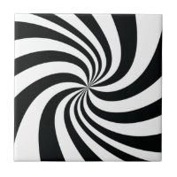 Psychedelic Schwarz-weiß Swirl Cool Trippy Spiral