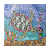 Psychedelic Sea Turtle Seepferd Art